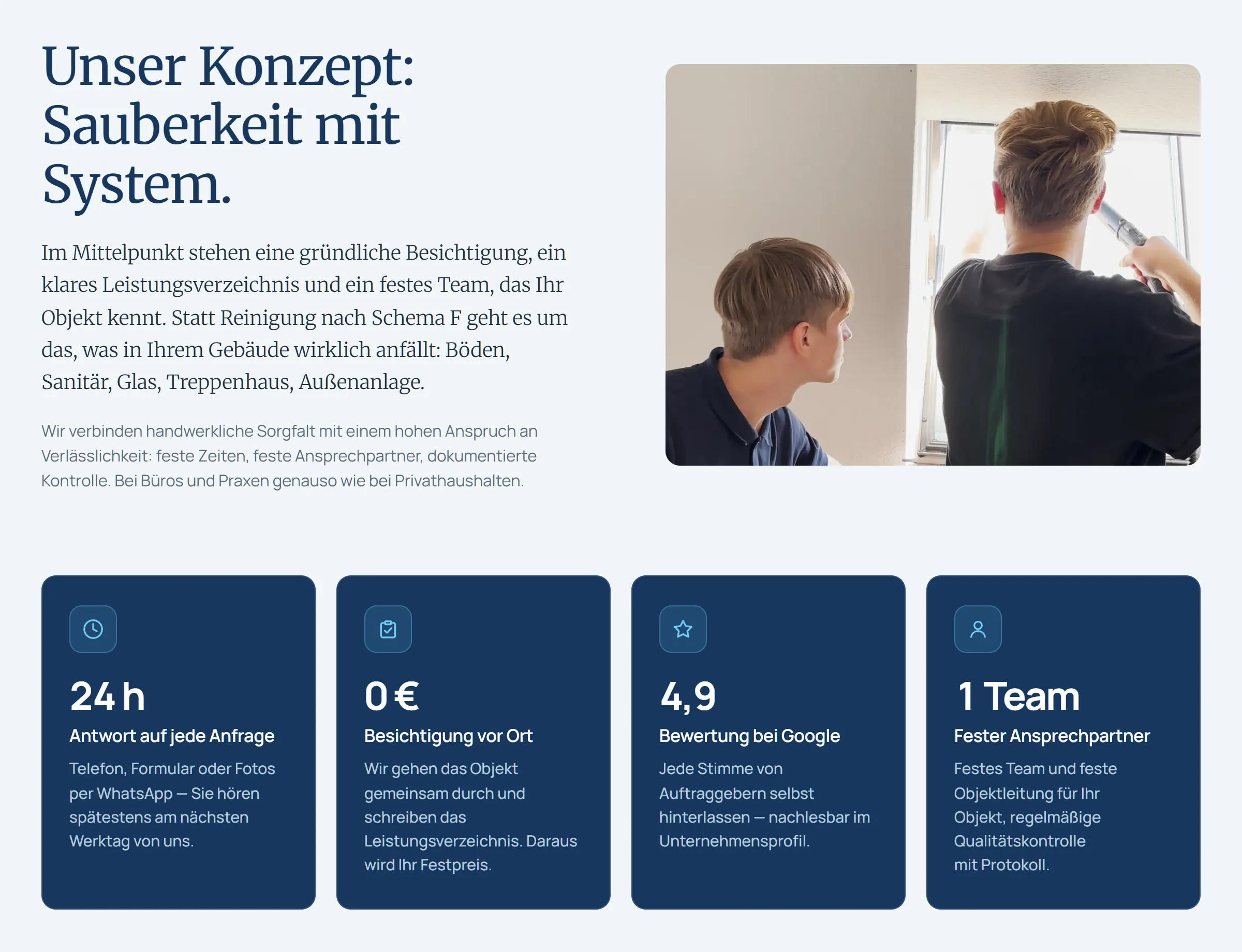 Vier Zahlen statt Werbesprache.