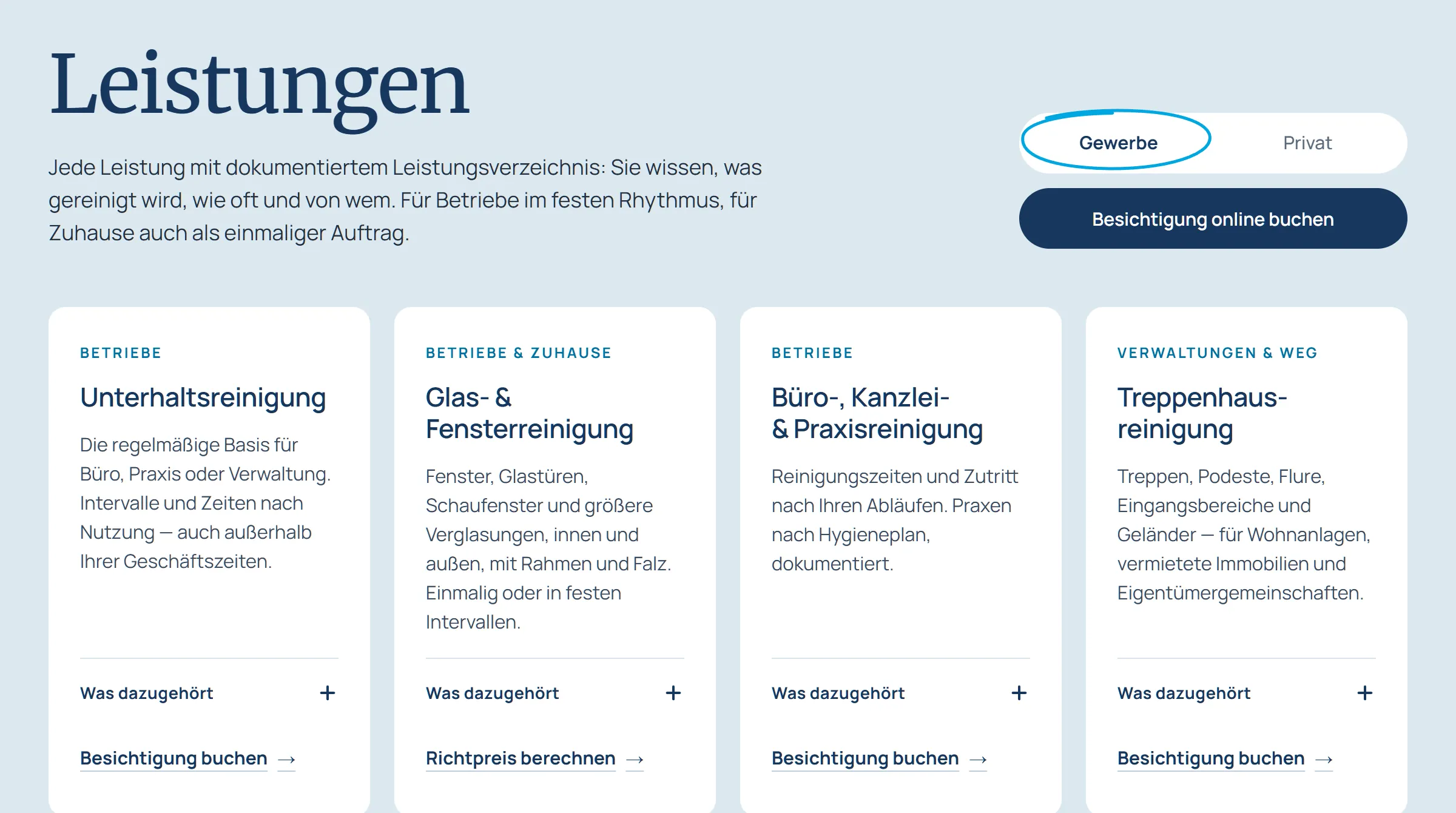 Gewerbe oder Privat.