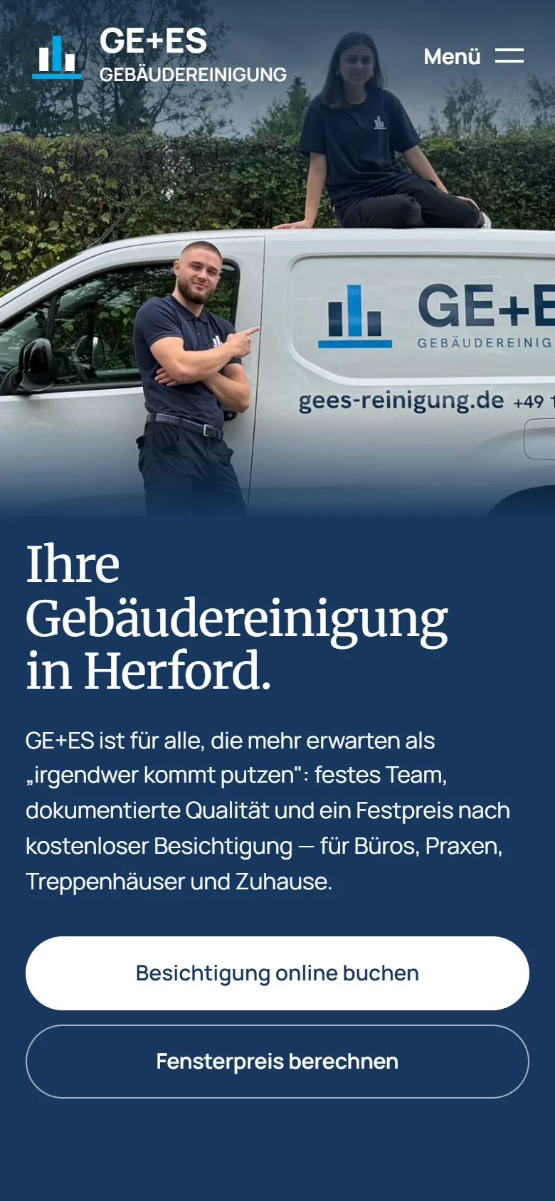 GE+ES, Startseite am Handy