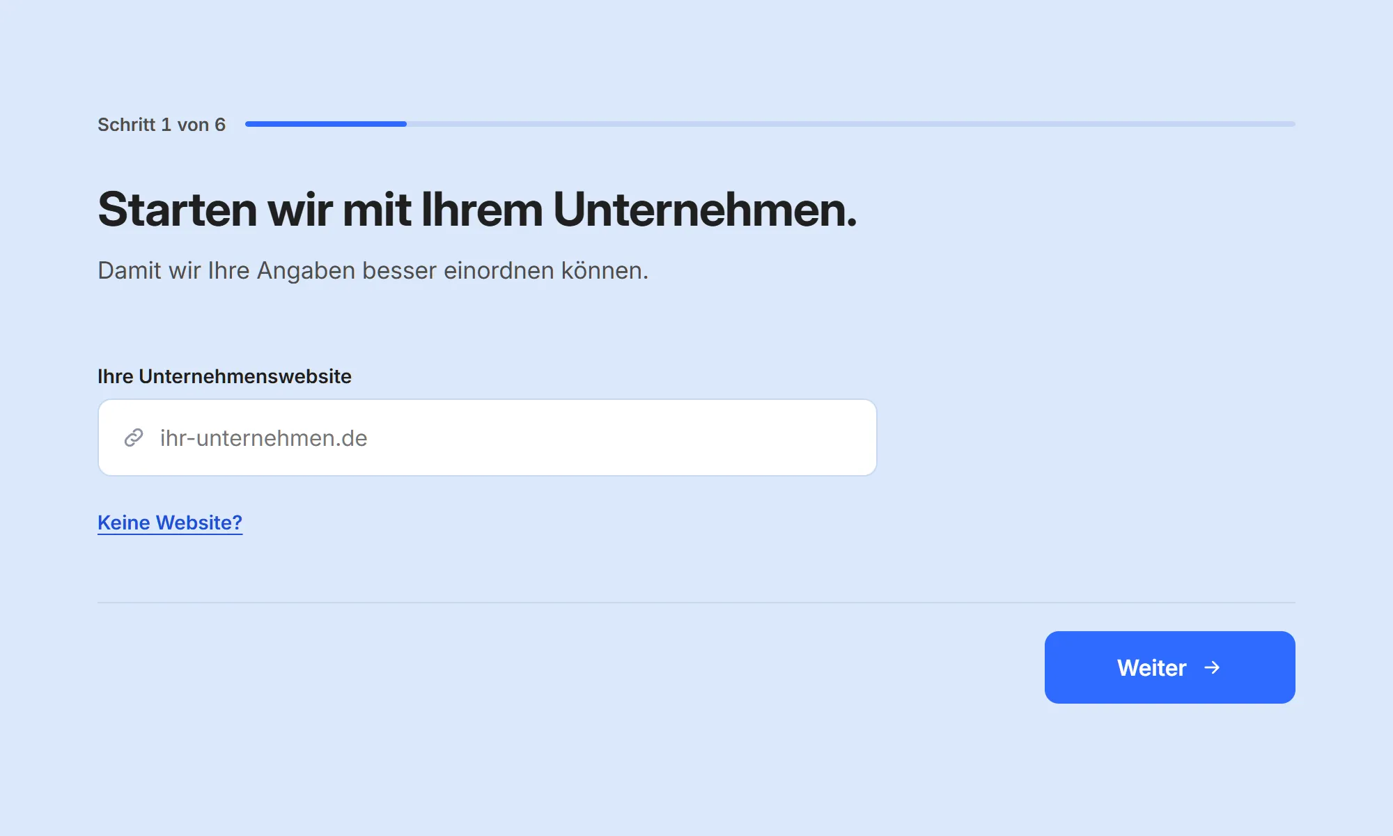 Ein kurzer erster Schritt.