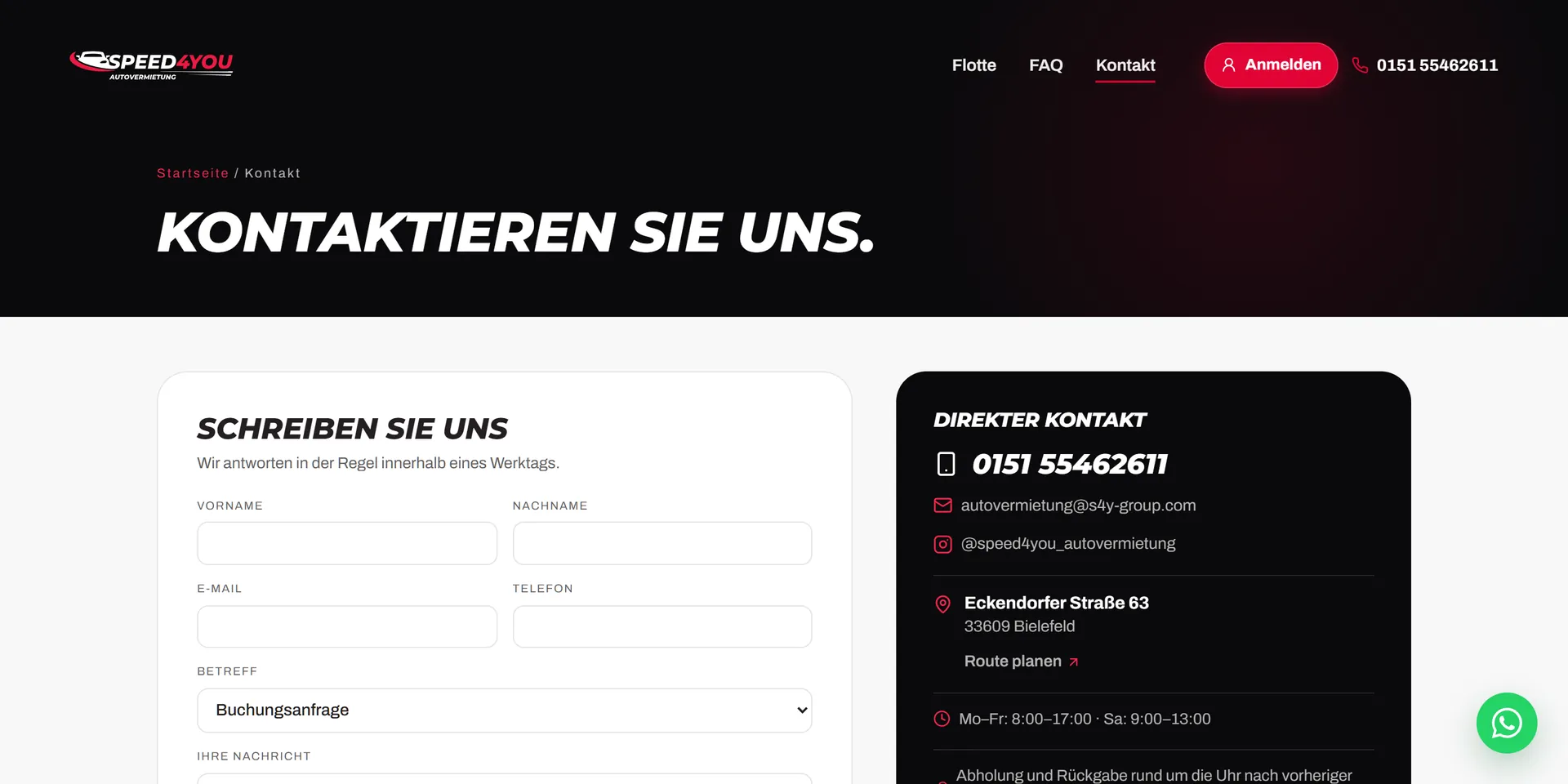Speed4You: Kontakt & Anfrage