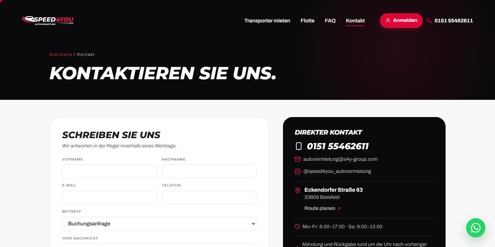 Speed4You: Kontakt & Anfrage